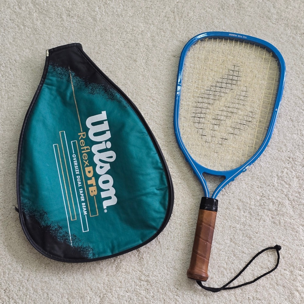 Ektelon Blue Lite Racquetball Racquet Super Small Grip w Wilson Case Vintage